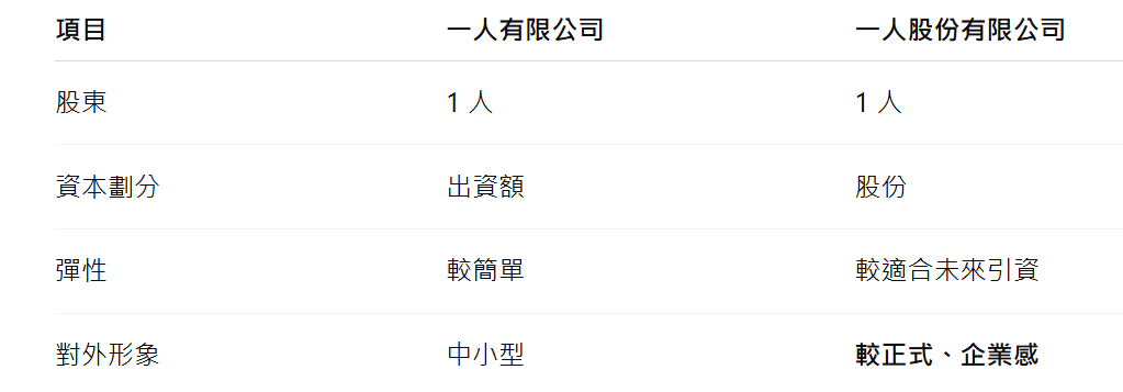 一人股份有限公司