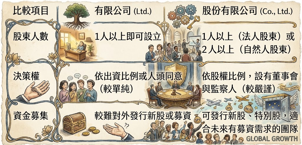 公司設立差異
