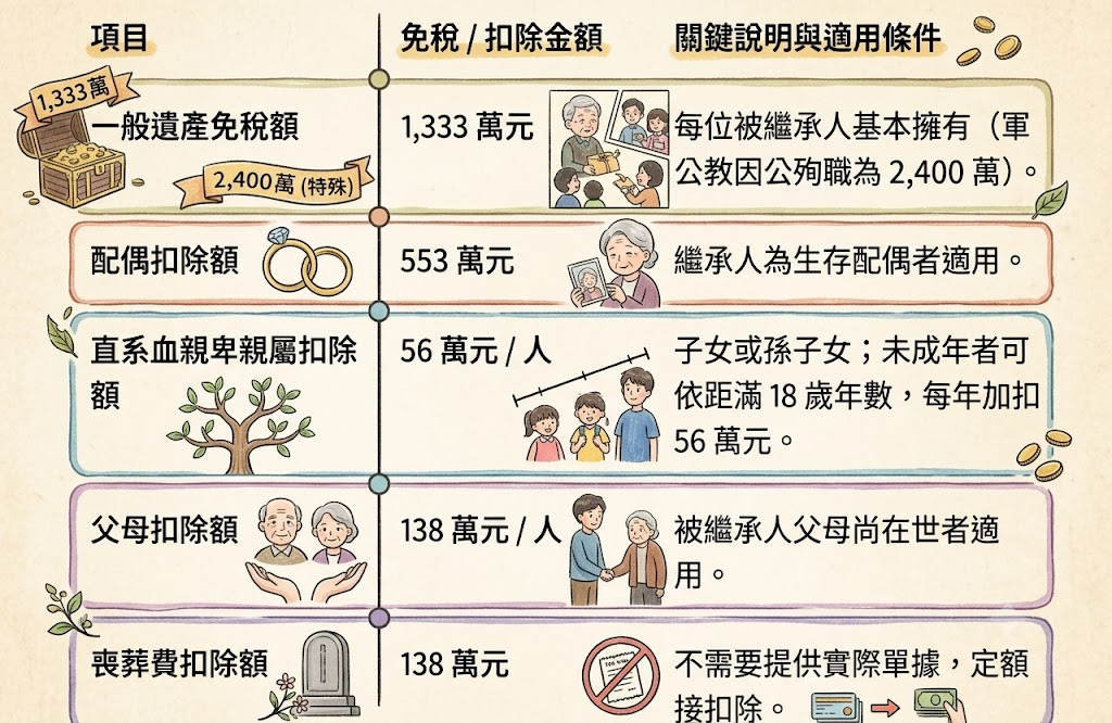 遺產稅免稅扣除額